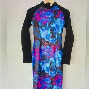 Vibrant Abstract Long Sleeve Mini Dress